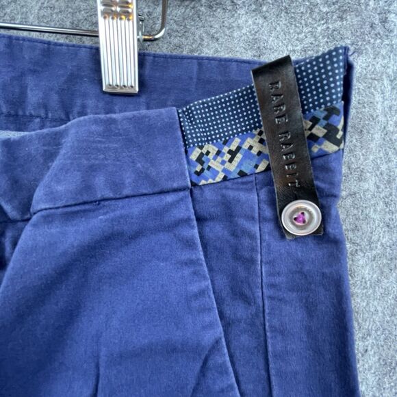 Rare Rabbit Gentleman Pants Mens 34 Blue Skinny Chino Golf Business Career - Picture 6 of 10